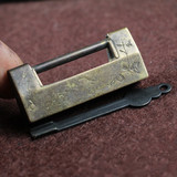 杜拉拉 古董古玩杂项收藏古锁铜锁民国清朝老铜锁门锁花鸟门锁