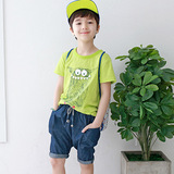 韩国儿童T恤男童百搭针织短袖卡通棉上衣女童圆领薄款T恤宝宝童装