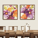 经典欧式美式客厅餐厅挂画沙发背景墙花卉壁画二联高档装饰画