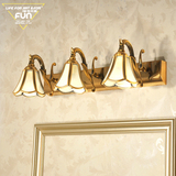 欧式卫生间LED全铜镜前灯美式浴室防水镜柜镜灯梳妆台化妆镜壁灯