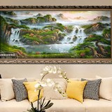 现代客厅装饰画大幅风景挂画山水欧式沙发背景墙画卧室油画壁画