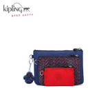 Kipling凯浦林16女包零钱包化妆包K10978蓝红迷你几何印花