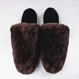 2015秋冬季长毛绒拼色包头拖鞋女家居室内休闲保暖防滑地板拖特价