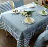 桌布定制创意纯色桌布地中海蓝色 条纹外贸美式欧式简约时尚 其他