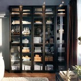 书柜自由组合柜子书架带门简约现代书橱收纳柜置物架玻璃门置物柜