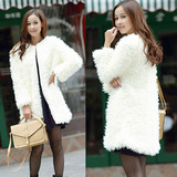[转卖]2012秋冬装新款韩版女装羊羔毛外套毛绒大衣中长款皮