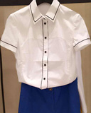 短袖衬衫女装夏韩版宽松艾哥弟斯2016春装新款短款修身衬衣工作服