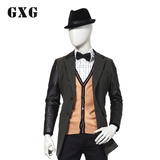 [转卖]【秒杀】GXG男装 男士毛呢大衣 时尚休闲拼皮长款大