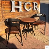 美式铁艺餐桌椅创意复古奶茶店咖啡厅酒吧店桌子椅子实木桌椅组合