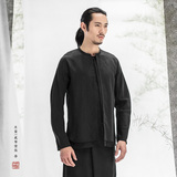 中国风新中式衬衫居士服中装假两件男装上衣生姜SMSY014-12510140