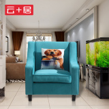 单个沙发布艺时尚棉绒云加居巴博丽高回弹海绵现代简约创意单人椅