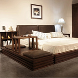 东南亚风格日韩式榻榻米床榻全实木水曲柳白蜡床简约1.8米双人床