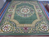 地毯客厅茶几垫卧室床边满铺定制手工长方形古典田园羊毛中式绿色