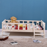 全实木儿童带护栏男孩女孩单双人宝宝床松木单层小孩婴幼儿床