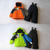 儿童滑雪服套装夹棉冲锋衣外贸原单出口男童冬款棉袄外套裤子