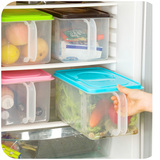 可涵创意 可叠加厨房密封罐带手柄收纳盒 冰箱橱柜带盖储物箱米桶