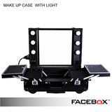 FACEBOX FE831 大型 拉杆化妆箱 专业 可调光 带灯泡 化妆台B品