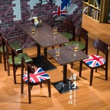 北欧甜品店桌椅西餐厅实木餐桌椅组合咖啡厅奶茶店港式茶餐厅桌椅