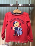 pawinpaw专柜正品代购2016秋款男童红色假两件圆领T恤LA63824S