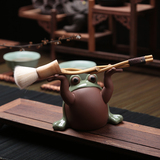 小金蟾创意茶玩纯手工宜兴紫砂汝窑茶宠茶盘摆件精品哥窑陶瓷茶具