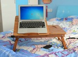 笔记本电脑桌书桌懒人桌折叠散热床上用带风扇大小号带抽屉木质竹
