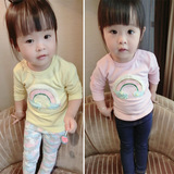 春装新款韩婴儿童宝宝纯棉打底衫女童长袖t恤小童上衣服0-1-2-3岁
