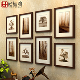 纪恒暄 简约现代实木照片墙创意组合相片墙大相框墙客厅照片墙