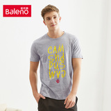 Baleno/班尼路男装春装 青年时尚休闲针织布T恤 纯棉圆领印花短袖