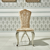 不锈钢餐椅简约后现代皮布艺时尚家用餐椅酒店餐厅靠背椅组合家具