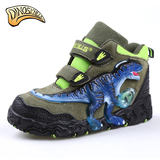 dinosoles恐龙童鞋冬季新款保暖男童鞋女童鞋闪灯休闲儿童运动鞋