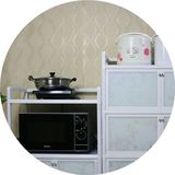 不锈钢铝合金茶水微波炉储物厨房碗柜子置物带门餐边灶台小橱柜子