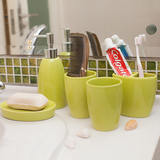 欧式卫浴五件套 陶瓷简约卫生间浴室用品 洗漱套装牙具漱口杯子