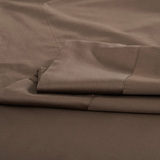 高支高密度纯棉纯色床单单件深咖啡驼色60支贡绒长绒棉全棉被单