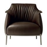 设计师品牌客厅家具 扶手皮革创意沙发现代简约设计师休闲洽谈椅