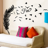 个性创意酒吧抽象艺术可移除卧室客厅沙发电视背景墙贴纸羽毛意境