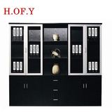 HOFY办公家具板式文件柜玻璃门资料柜抽屉储物柜带锁落地衣柜1043