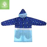 韩国kk树带书包位雨披儿童雨衣男童女宝宝雨衣学生小孩雨衣中长款