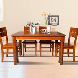 全实木餐桌 长方形方桌6人饭桌现代简约小户型餐桌椅组合橡木餐桌