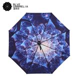 佛缘伞蓝雨伞晴雨伞全自动伞小黑伞防晒两用伞遮阳伞女士雨伞折叠