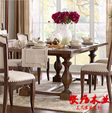 特价美式乡村复古实木餐桌法式做旧餐椅全实木别墅高端家具定制