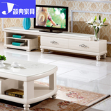 欧式大理石茶几电视柜组合简约时尚现代客厅小户型实木伸缩电视柜