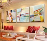 抽象几何三联 现代客厅无框画装饰画油画壁画挂画 卧室餐厅 简约