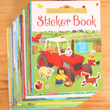 场景贴纸贴画书宝宝贴纸书儿童书籍英文绘本情景贴纸涂色书 3-6岁