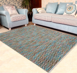 印度进口地毯 客厅茶几沙发地毯 纯棉手编现代美式纯色条纹毯宜家