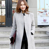 2015韩版秋冬季羊绒大衣中长款毛呢外套修身妮子大衣女加棉加厚潮