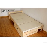 简易新款亮饰日式手绘单人韩式实组装床松木床单双人床限时折扣中
