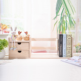 怡远创意实木桌面收纳小书架简易桌上置物架学生办公实木书架204