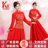 2016新款合唱服装女长裙二胡表演服中老年现代舞蹈服成人主持红色
