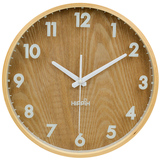 hippih12寸北欧实木客厅挂钟简约创意静音钟表现代时尚卧室时钟表