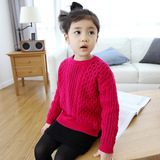韩国童装秋冬毛衣新款 韩版中大童女童针织毛衣开衫加厚